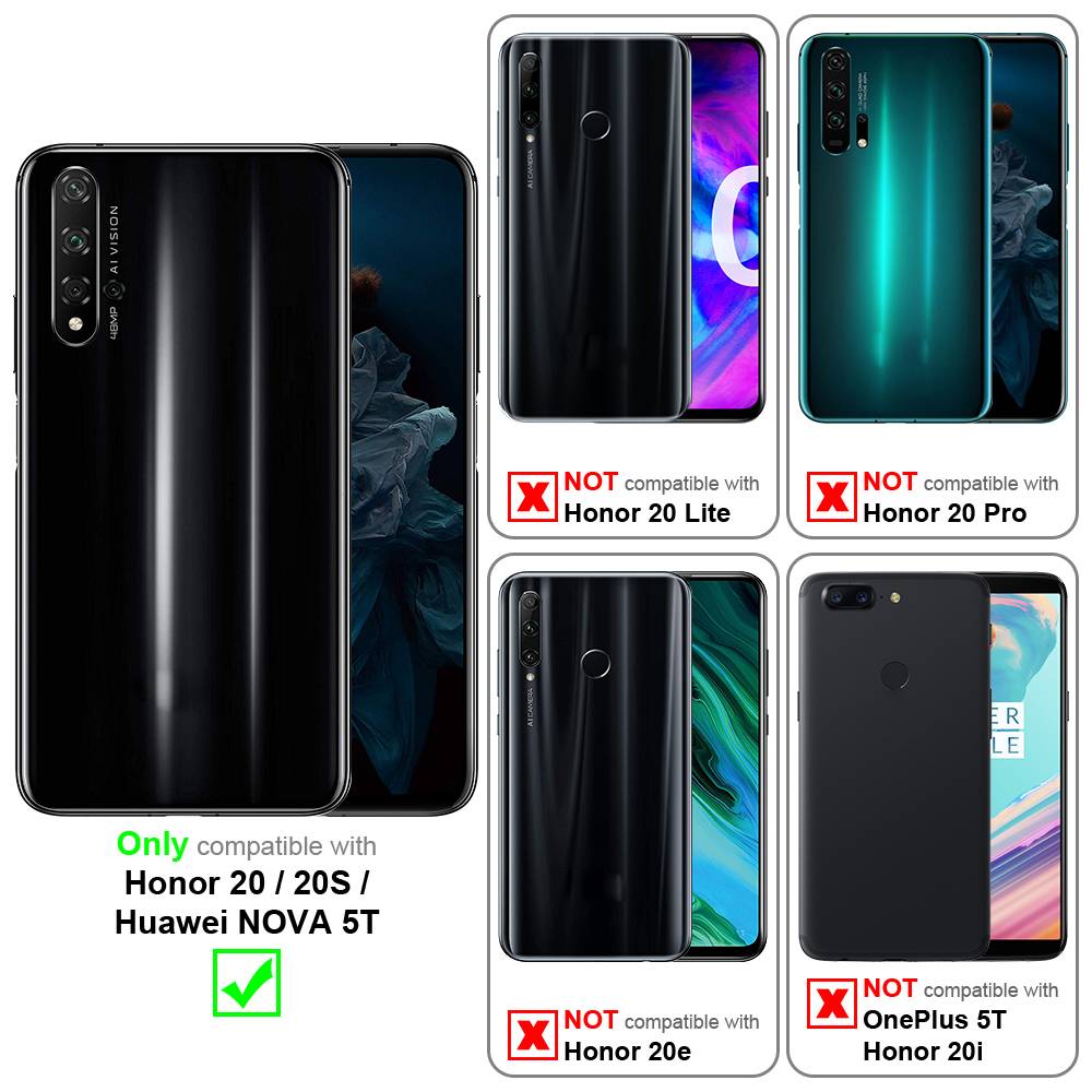 Cadorabo Handykette für Honor 20 / 20S / Huawei NOVA 5T in Schwarz - Handy Schutz Hülle Necklace mit Verstellbaren Band-1