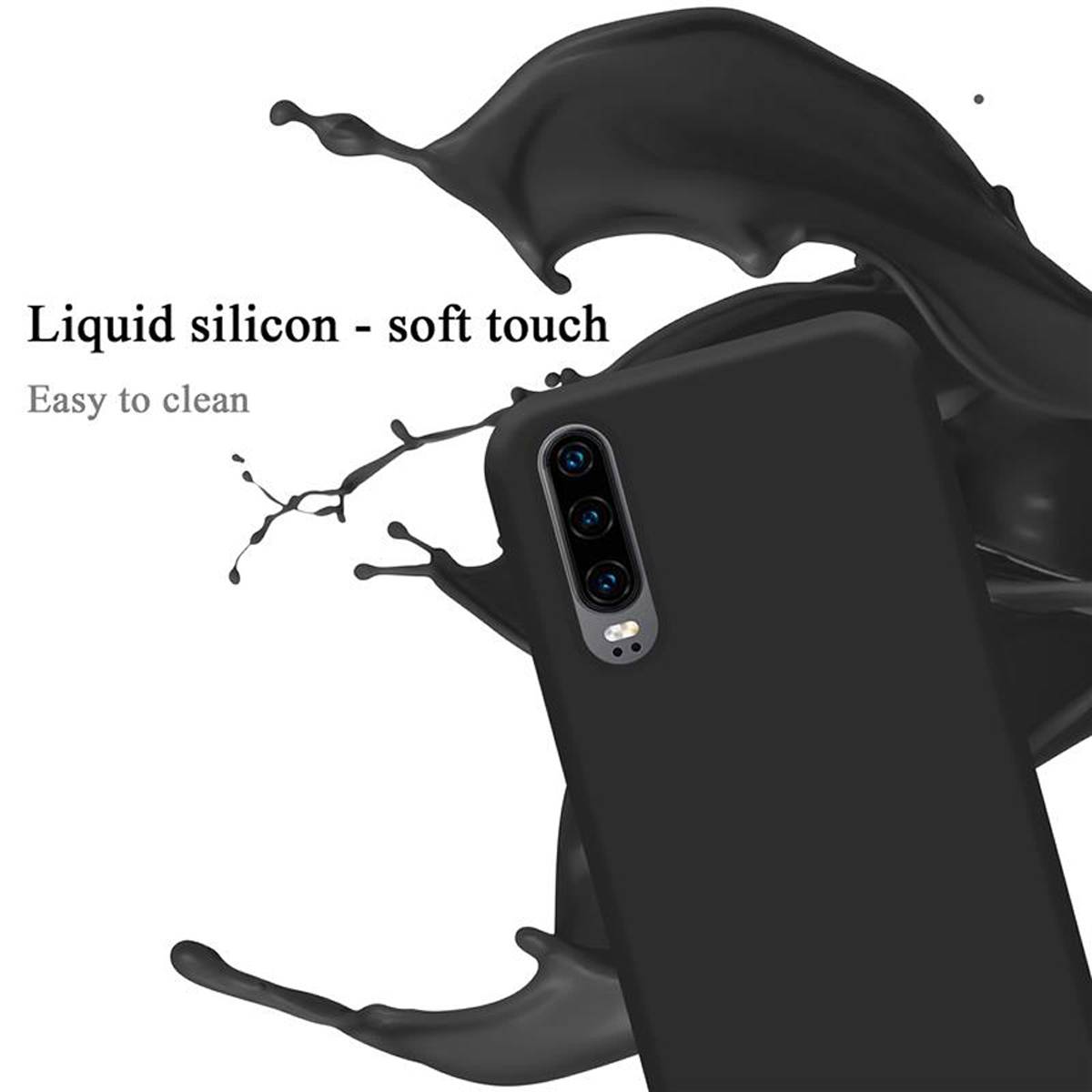 Cadorabo Schutzhülle für Huawei P30 Hülle in Schwarz Handyhülle Case Cover TPU Etui-2