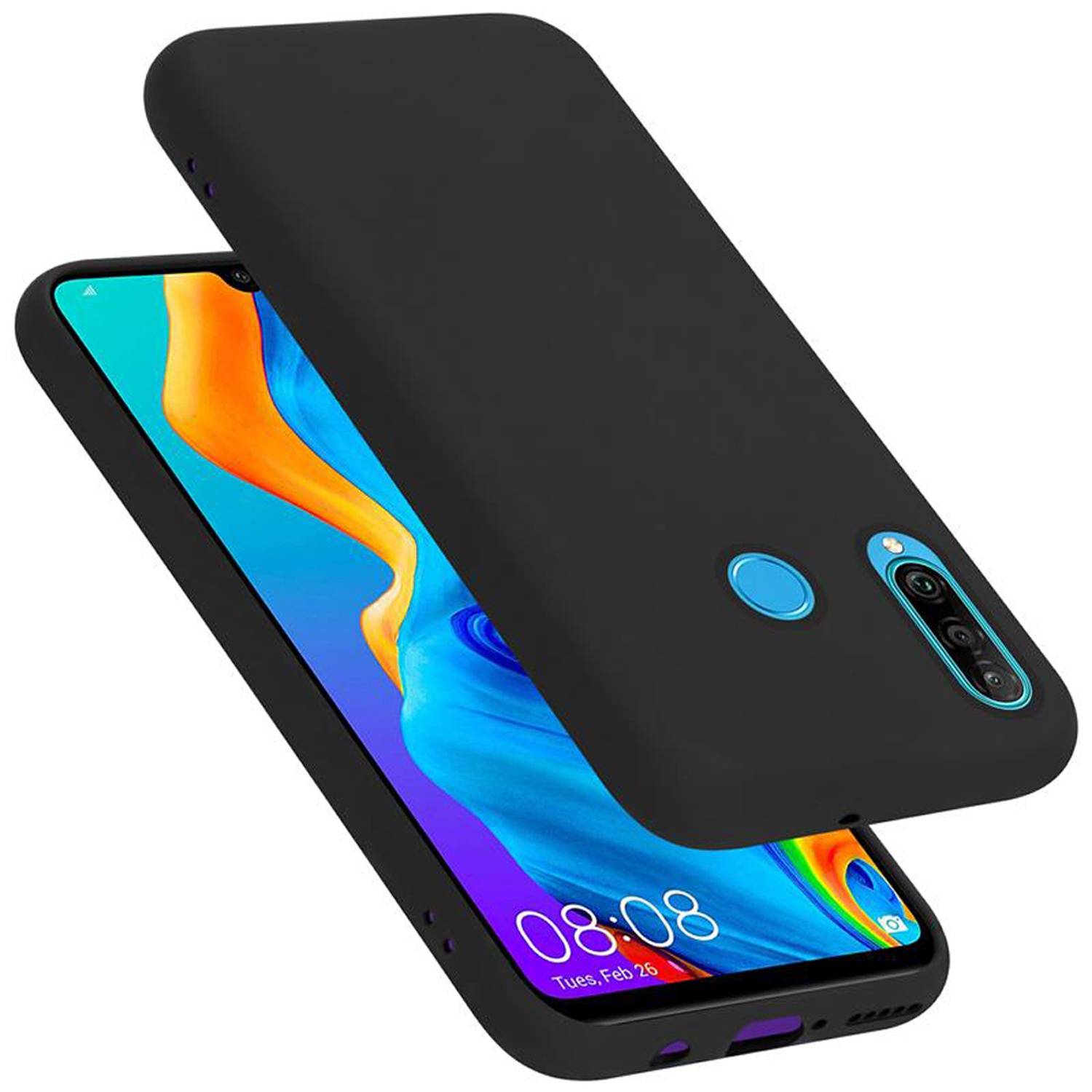 Cadorabo Schutzhülle für Huawei P30 LITE Hülle in Schwarz Handyhülle Case Cover TPU Etui-0