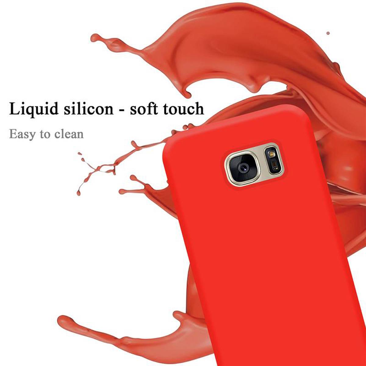 Cadorabo Schutzhülle für Samsung Galaxy S7 Hülle in Rot Handyhülle Case Cover TPU Etui-2