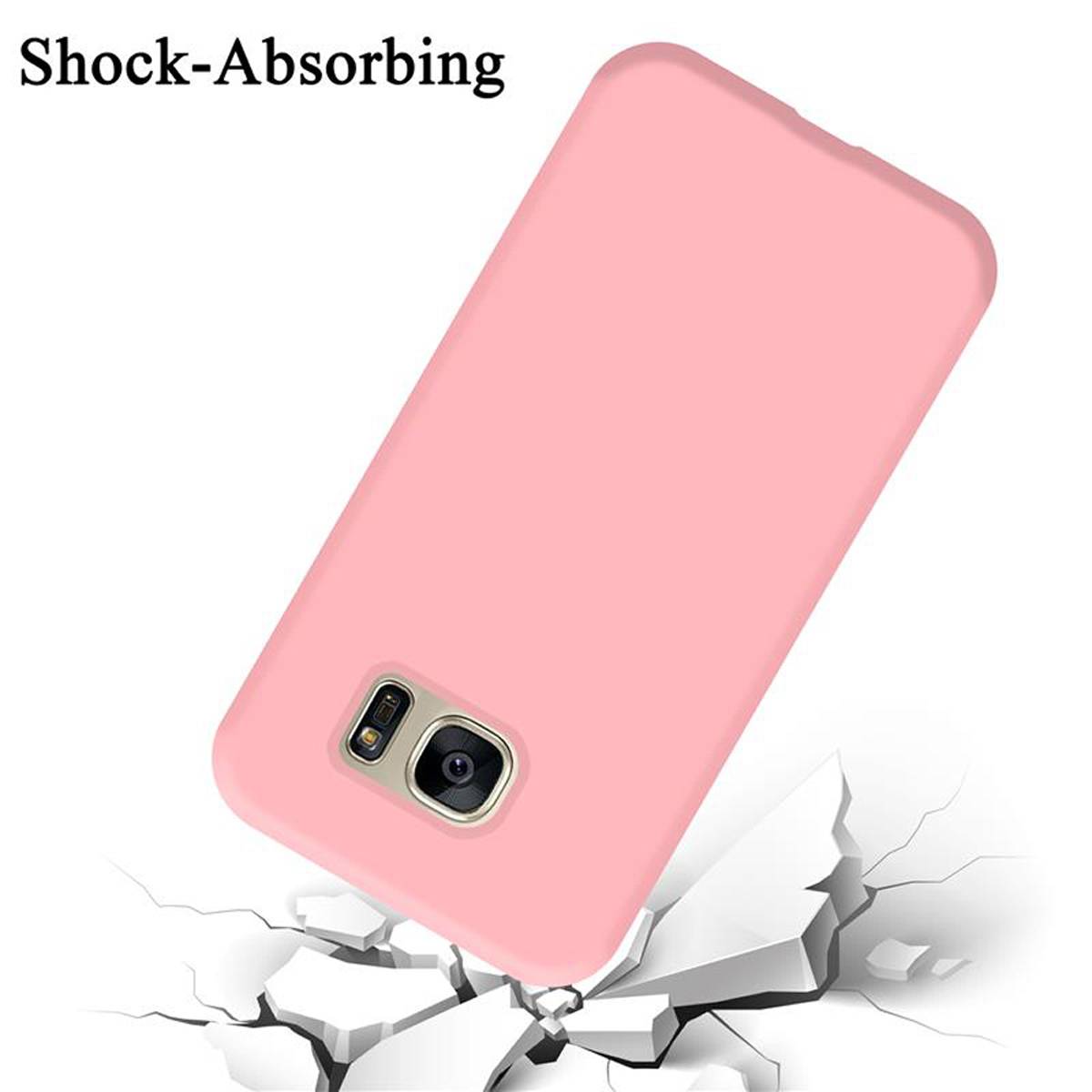 Cadorabo Schutzhülle für Samsung Galaxy S7 Hülle in Rosa Handyhülle Case Cover TPU Etui-3