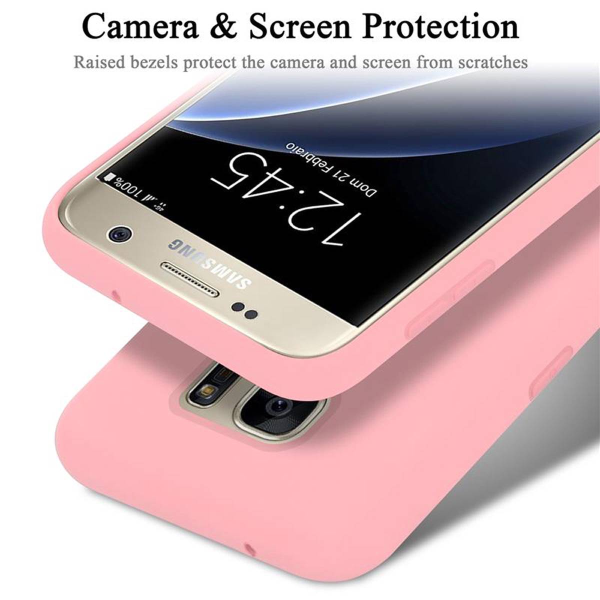 Cadorabo Schutzhülle für Samsung Galaxy S7 Hülle in Rosa Handyhülle Case Cover TPU Etui-4