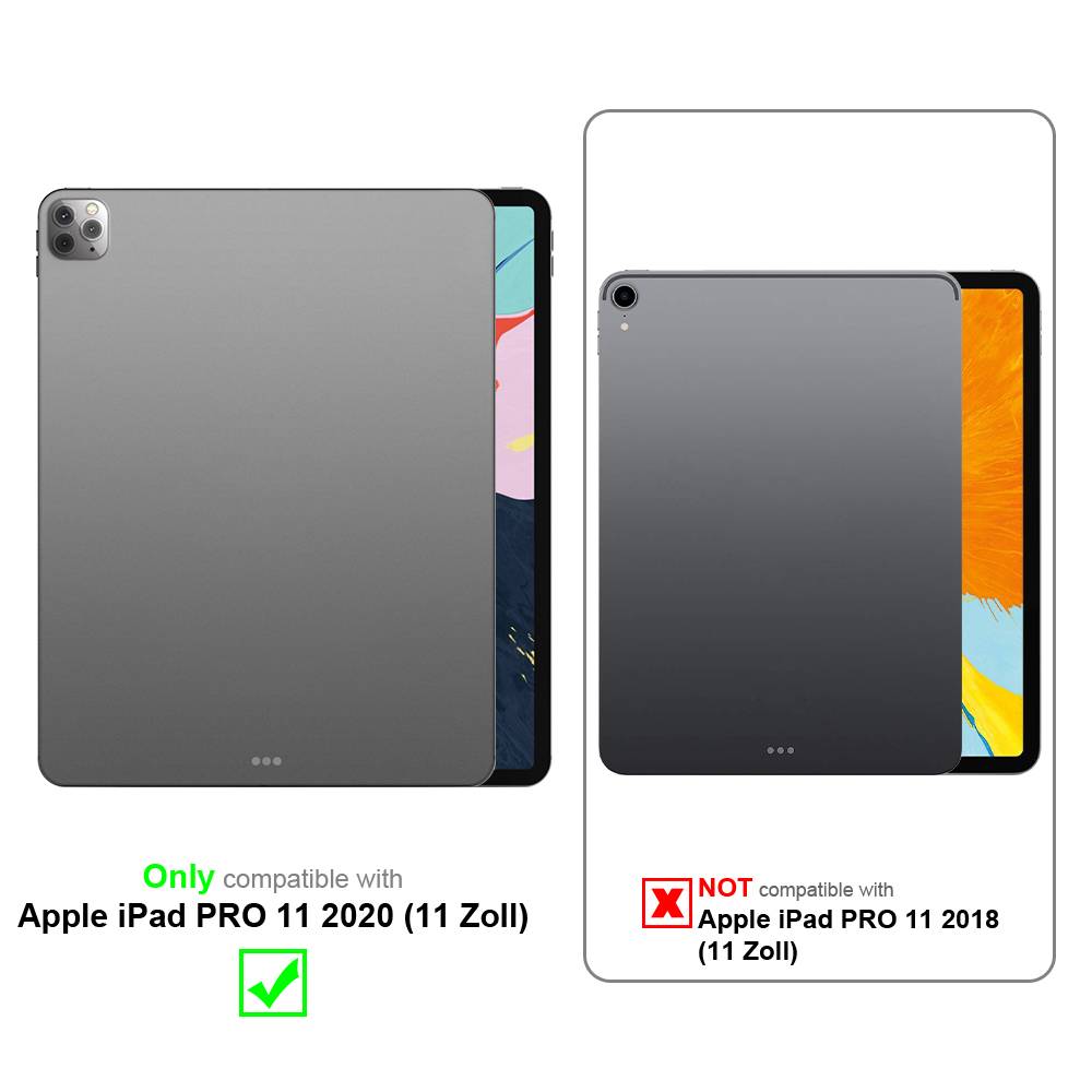 Cadorabo Schutzhülle für Apple iPad PRO 11 2020 (11 Zoll) Tablet Hülle in Schwarz Etui Case Cover Tasche Auto Wake up-1