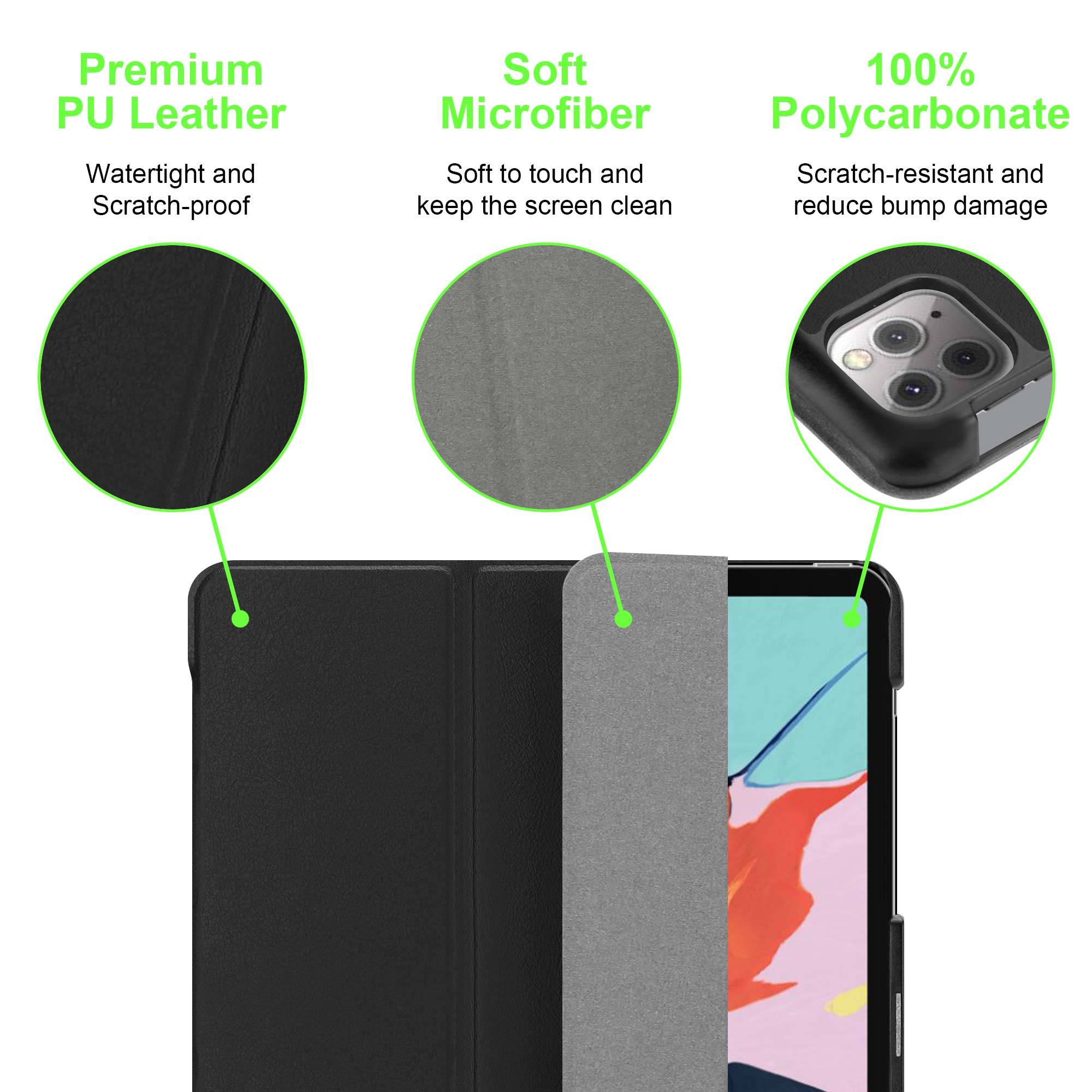 Cadorabo Schutzhülle für Apple iPad PRO 11 2020 (11 Zoll) Tablet Hülle in Schwarz Etui Case Cover Tasche Auto Wake up-4