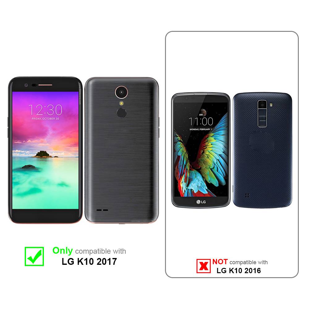 Cadorabo Handytasche mit Gürtelclip kompatibel mit LG K10 2017 Hülle in Schwarz - Schutzhülle mit Karabinerhaken Case-1