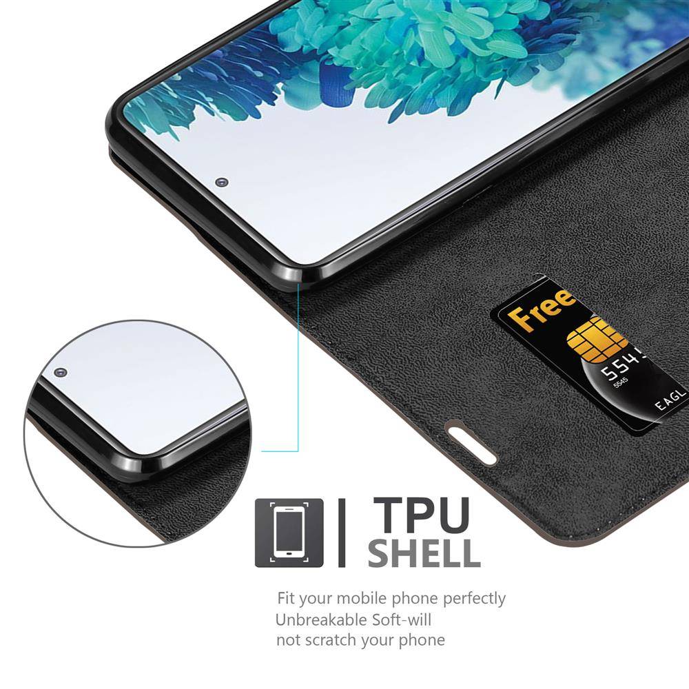 Cadorabo Hülle für Samsung Galaxy S20 FE Schutz Hülle in Braun Handyhülle Etui Case Cover Magnetverschluss-2