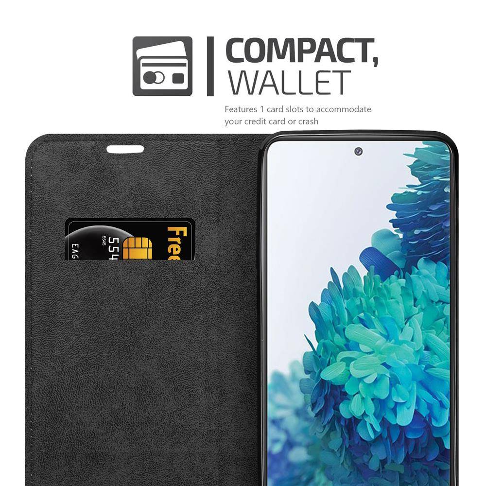 Cadorabo Hülle für Samsung Galaxy S20 FE Schutz Hülle in Schwarz Handyhülle Etui Case Cover Magnetverschluss-2