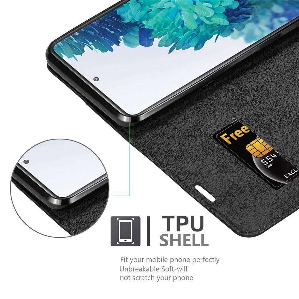 Cadorabo Hülle für Samsung Galaxy S20 FE Schutz Hülle in Schwarz Handyhülle Etui Case Cover Magnetverschluss-3
