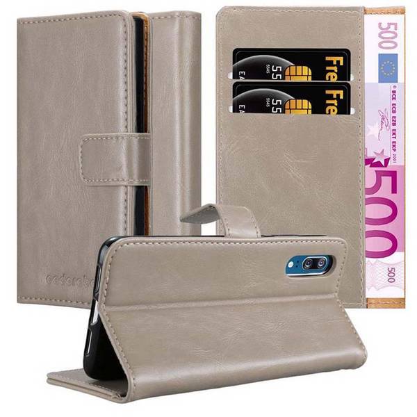 Cadorabo Hülle für Huawei P20 Schutzhülle in Braun Handyhülle Book Tasche Case Etui Luxury