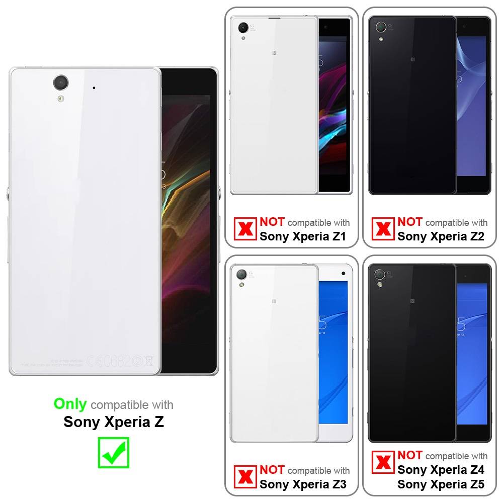 Cadorabo Handytasche mit Gürtelclip kompatibel mit Sony Xperia Z Hülle in Schwarz - Schutzhülle mit Karabinerhaken Case-1