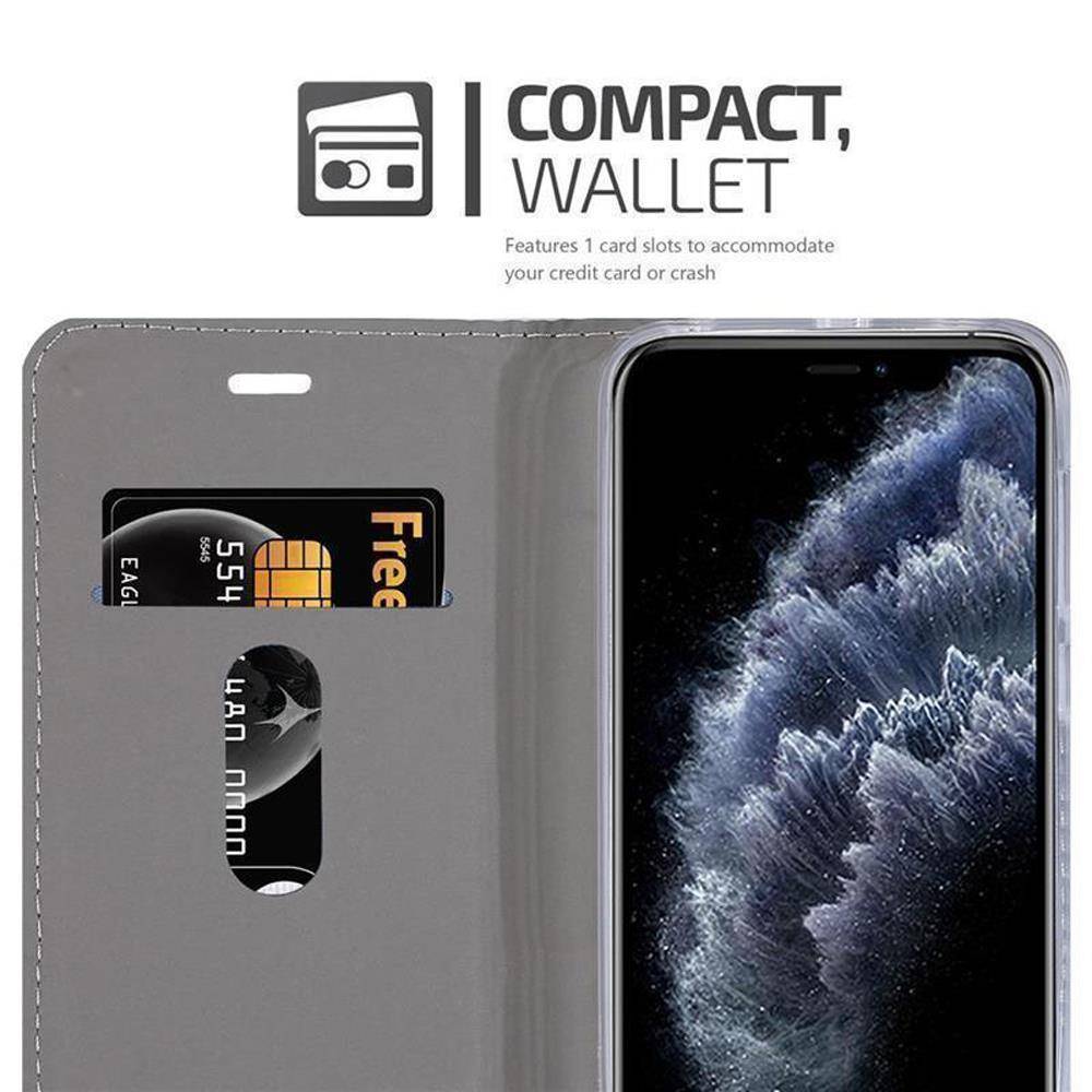Cadorabo Hülle für Apple iPhone 11 PRO MAX Schutzhülle in Grau Handy Hülle Etui Book Case Cover-2