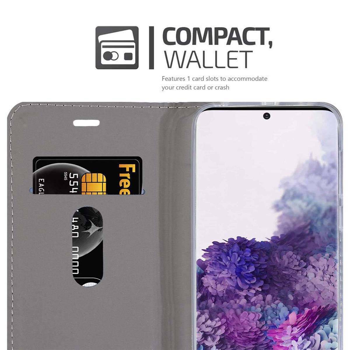 Cadorabo Hülle für Samsung Galaxy S20 Schutzhülle in Grau Handy Hülle Etui Book Case Cover-2