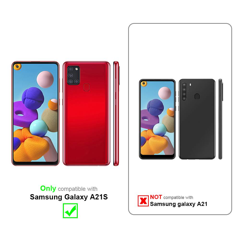 Cadorabo Handyhülle für Samsung Galaxy A21s Schutz Hülle in Schwarz Cover Etui Book Case Booklet-1