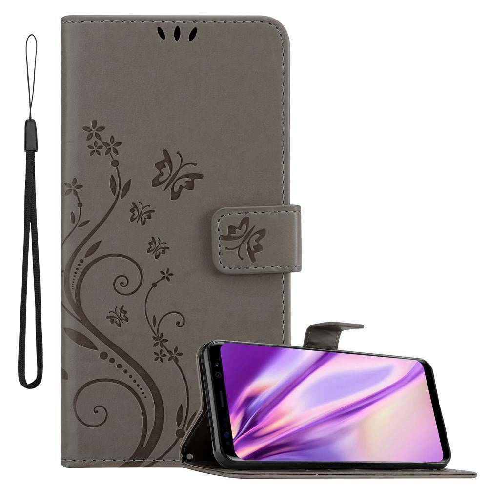 Cadorabo Hülle für Samsung Galaxy S8 Schutz Hülle in Grau Schutzhülle Handy Hülle Etui Case Blumen Flower-0