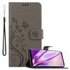 Cadorabo Hülle für Samsung Galaxy S9 Schutz Hülle in Grau Schutzhülle Handy Hülle Etui Case Blumen Flower