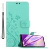 Cadorabo Hülle für Samsung Galaxy S9 Schutz Hülle in Türkis Schutzhülle Handy Hülle Etui Case Blumen Flower