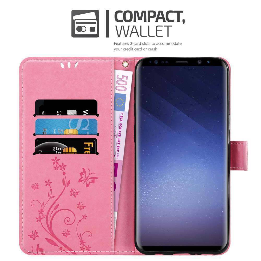 Cadorabo Hülle für Samsung Galaxy S9 Schutz Hülle in Rosa Schutzhülle Handy Hülle Etui Case Blumen Flower-1