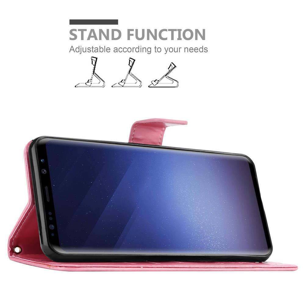 Cadorabo Hülle für Samsung Galaxy S9 Schutz Hülle in Rosa Schutzhülle Handy Hülle Etui Case Blumen Flower-2