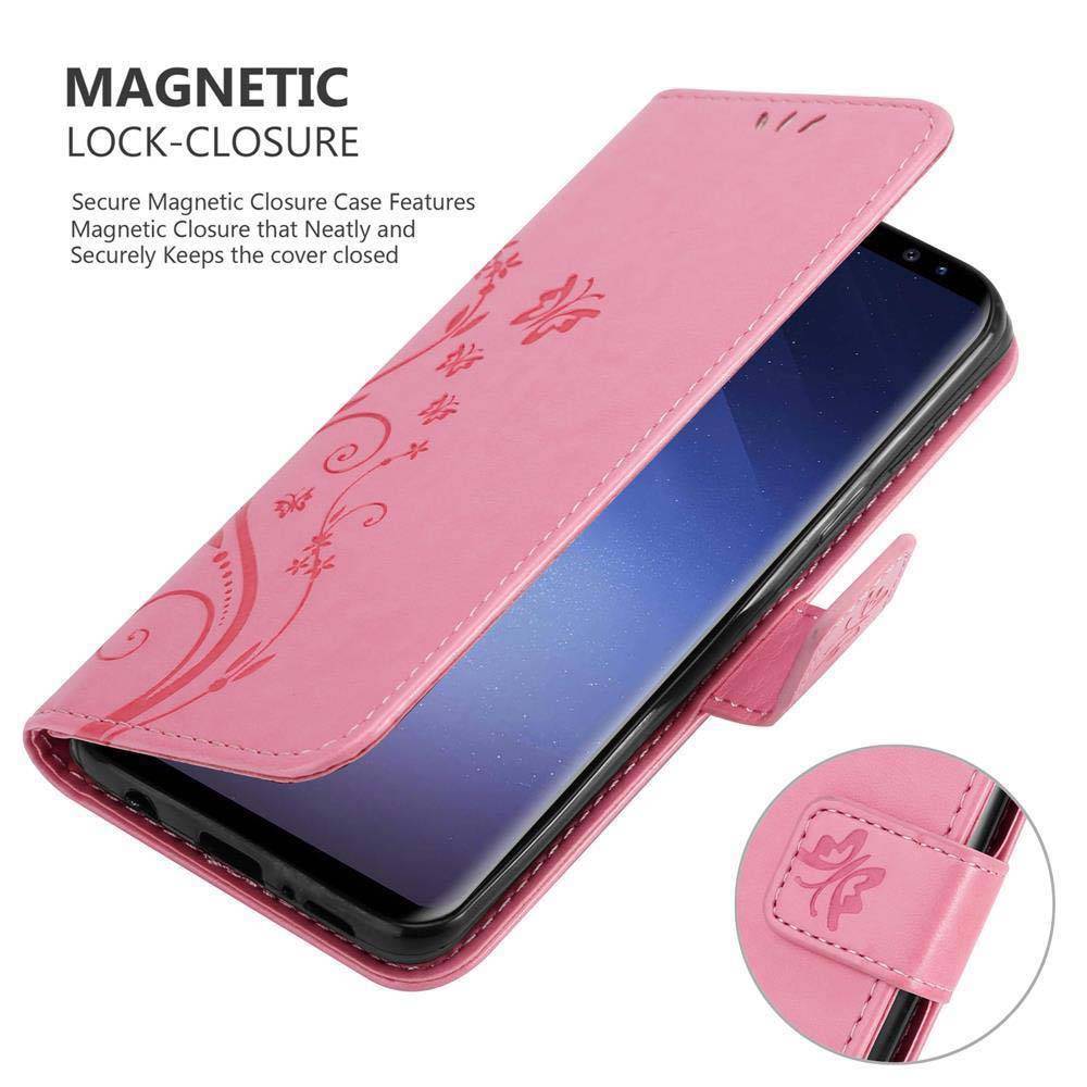 Cadorabo Hülle für Samsung Galaxy S9 Schutz Hülle in Rosa Schutzhülle Handy Hülle Etui Case Blumen Flower-3