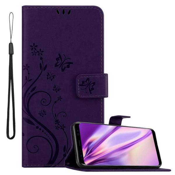 Cadorabo Hülle für Samsung Galaxy S8 Schutz Hülle in Lila Schutzhülle Handy Hülle Etui Case Blumen Flower
