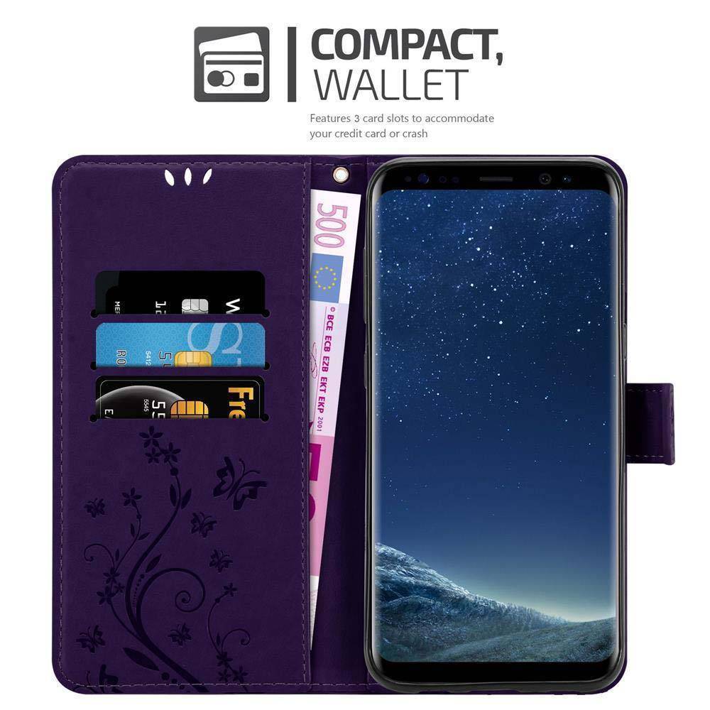 Cadorabo Hülle für Samsung Galaxy S8 Schutz Hülle in Lila Schutzhülle Handy Hülle Etui Case Blumen Flower-2