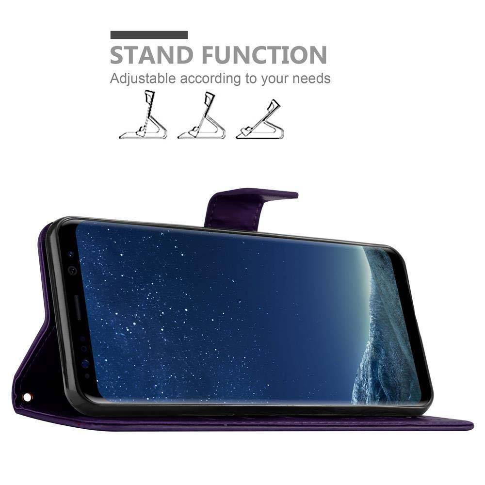 Cadorabo Hülle für Samsung Galaxy S8 Schutz Hülle in Lila Schutzhülle Handy Hülle Etui Case Blumen Flower-3