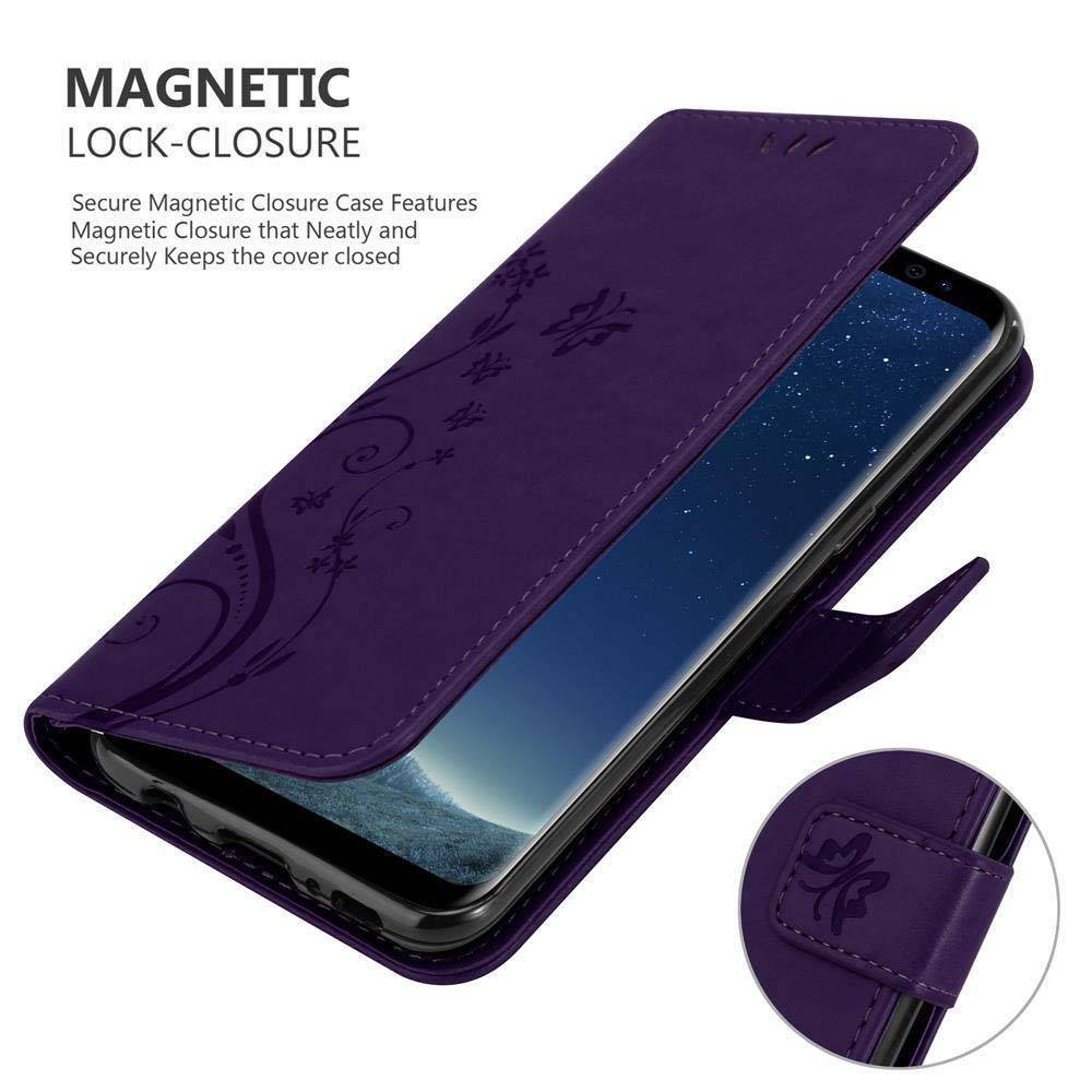 Cadorabo Hülle für Samsung Galaxy S8 Schutz Hülle in Lila Schutzhülle Handy Hülle Etui Case Blumen Flower-4