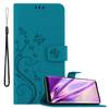 Cadorabo Hülle für Samsung Galaxy S9 Schutz Hülle in Blau Schutzhülle Handy Hülle Etui Case Blumen Flower