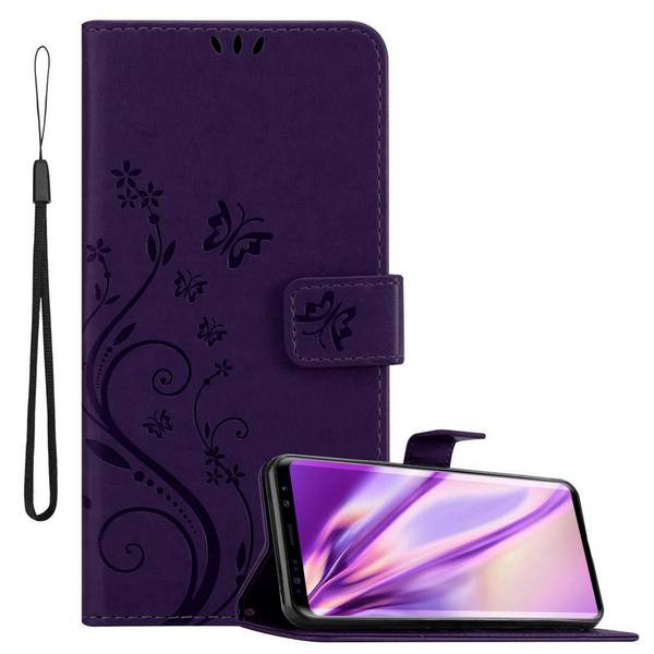Cadorabo Hülle für Samsung Galaxy S9 Schutz Hülle in Lila Schutzhülle Handy Hülle Etui Case Blumen Flower