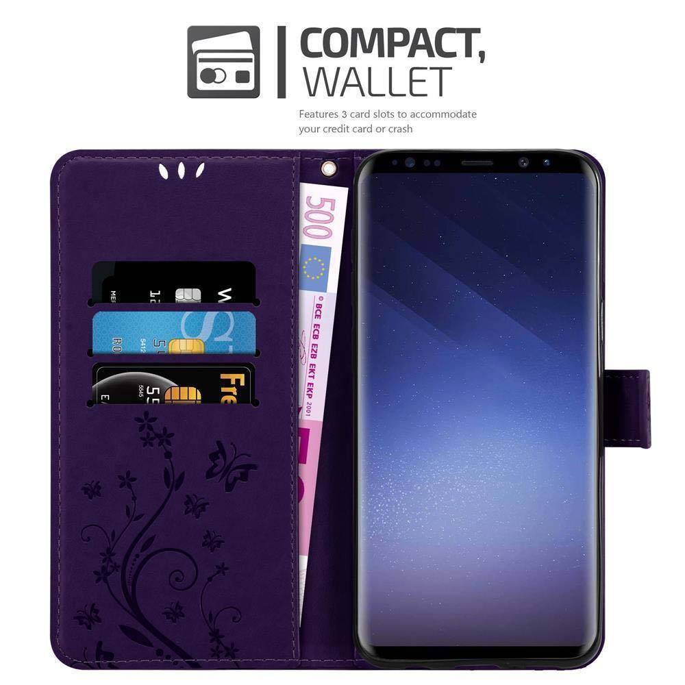 Cadorabo Hülle für Samsung Galaxy S9 Schutz Hülle in Lila Schutzhülle Handy Hülle Etui Case Blumen Flower-1