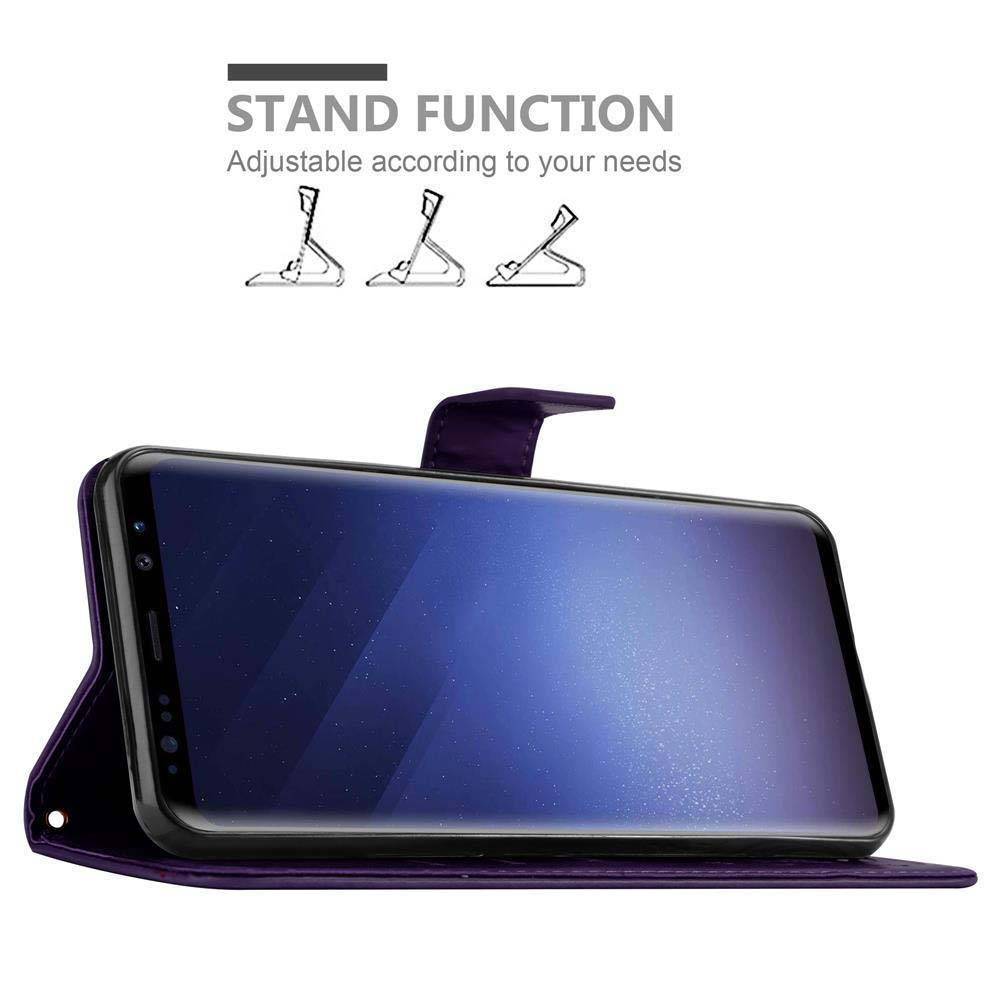 Cadorabo Hülle für Samsung Galaxy S9 Schutz Hülle in Lila Schutzhülle Handy Hülle Etui Case Blumen Flower-2