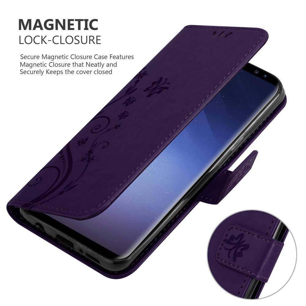 Cadorabo Hülle für Samsung Galaxy S9 Schutz Hülle in Lila Schutzhülle Handy Hülle Etui Case Blumen Flower-3