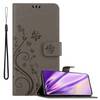 Cadorabo Hülle für Samsung Galaxy S20 Schutz Hülle in Grau Schutzhülle Handy Hülle Etui Case Blumen Flower