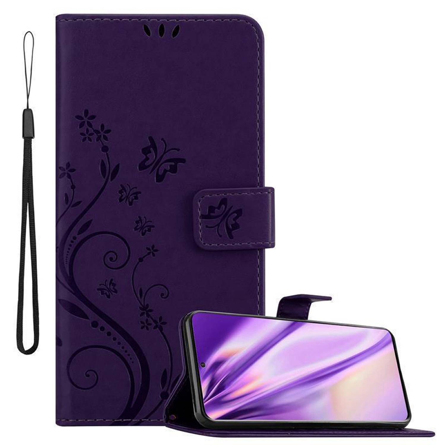 Cadorabo Hülle für Samsung Galaxy S20 Schutz Hülle in Lila Schutzhülle Handy Hülle Etui Case Blumen Flower-0