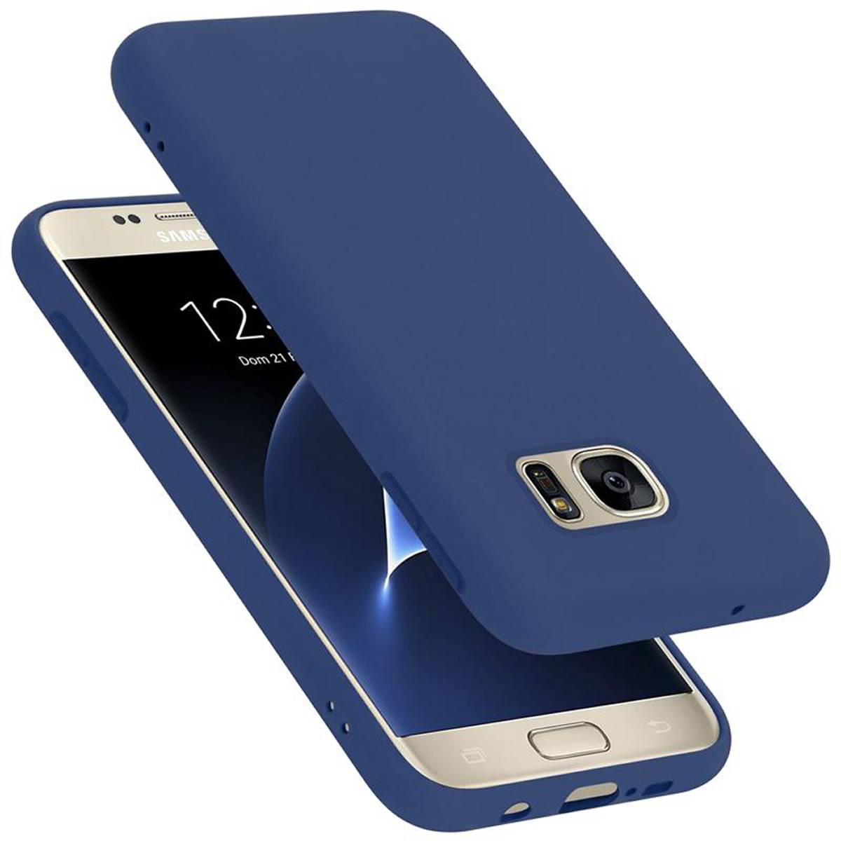 Cadorabo Schutzhülle für Samsung Galaxy S7 Hülle in Blau Handyhülle Case Cover TPU Etui-0