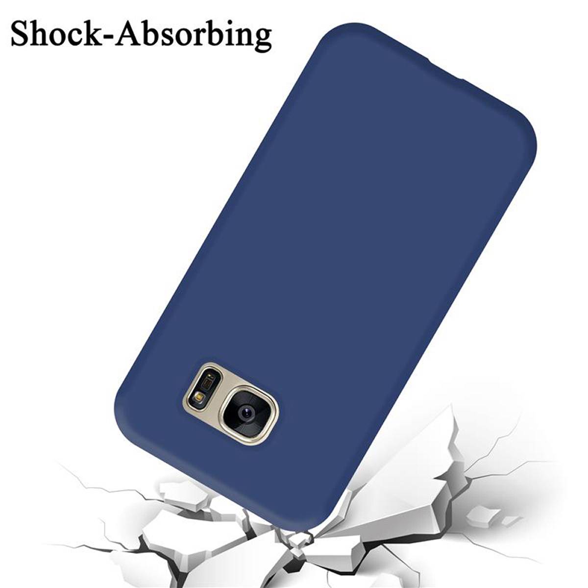 Cadorabo Schutzhülle für Samsung Galaxy S7 Hülle in Blau Handyhülle Case Cover TPU Etui-3