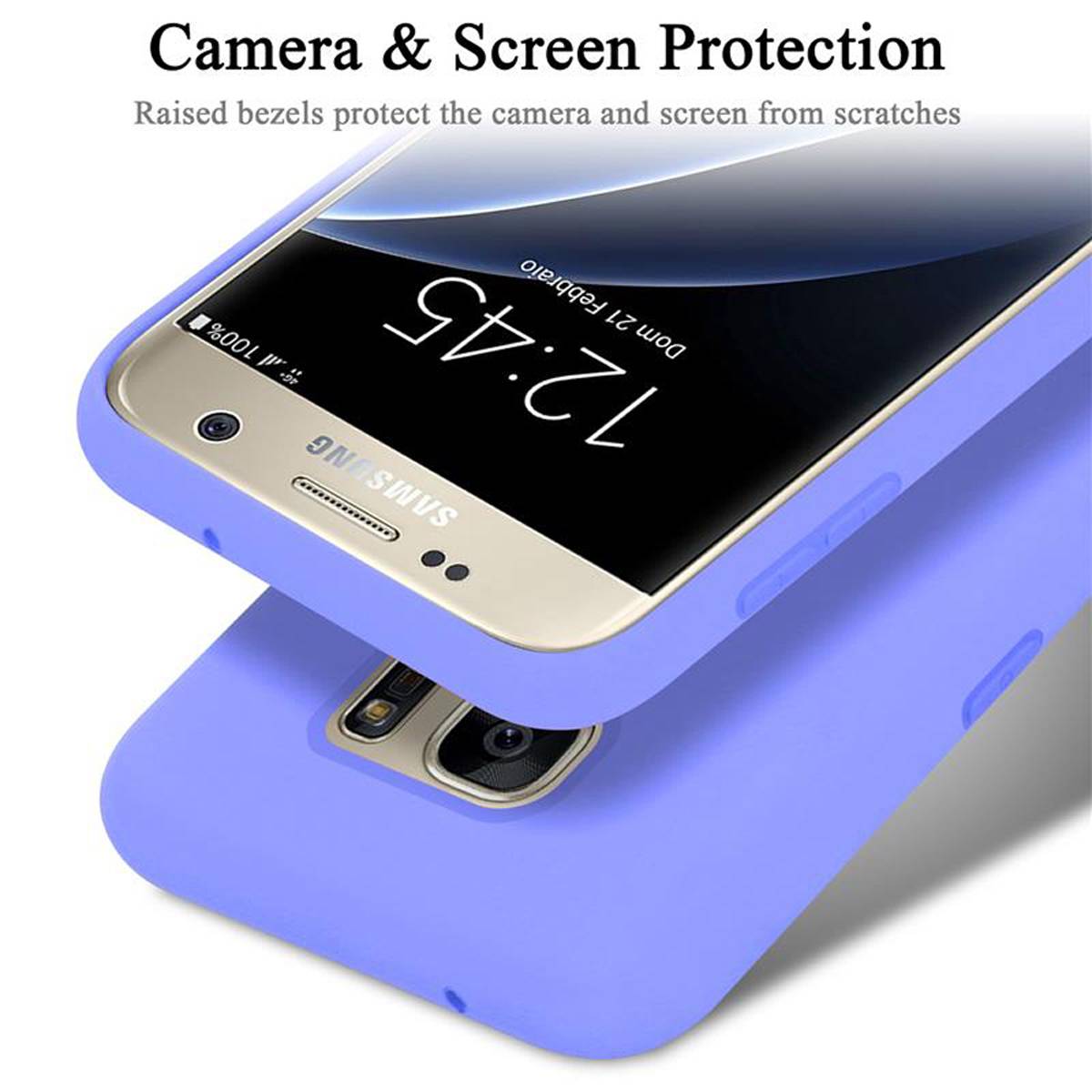 Cadorabo Schutzhülle für Samsung Galaxy S7 Hülle in Lila Handyhülle Case Cover TPU Etui-4
