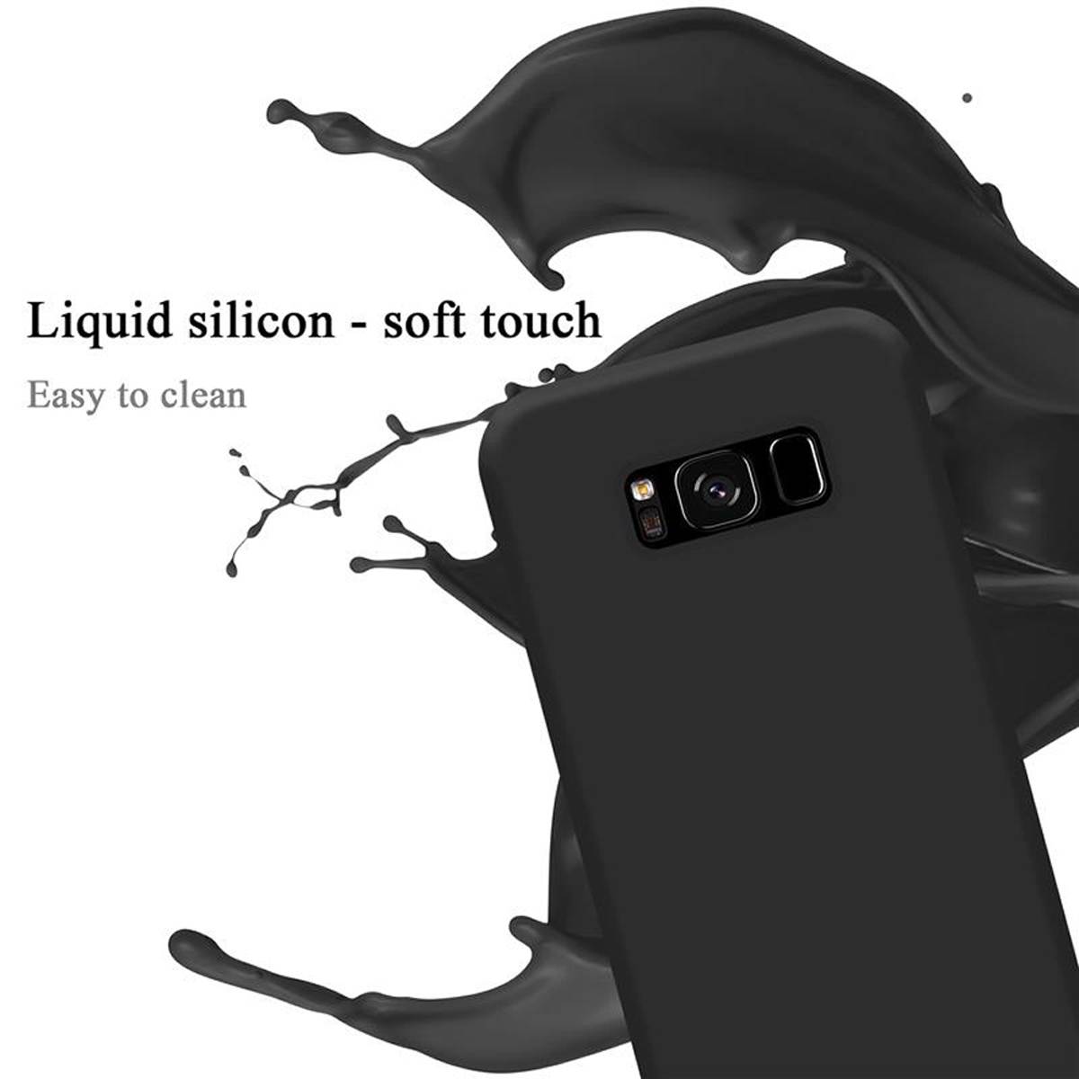 Cadorabo Schutzhülle für Samsung Galaxy S8 Hülle in Schwarz Handyhülle Case Cover TPU Etui-2