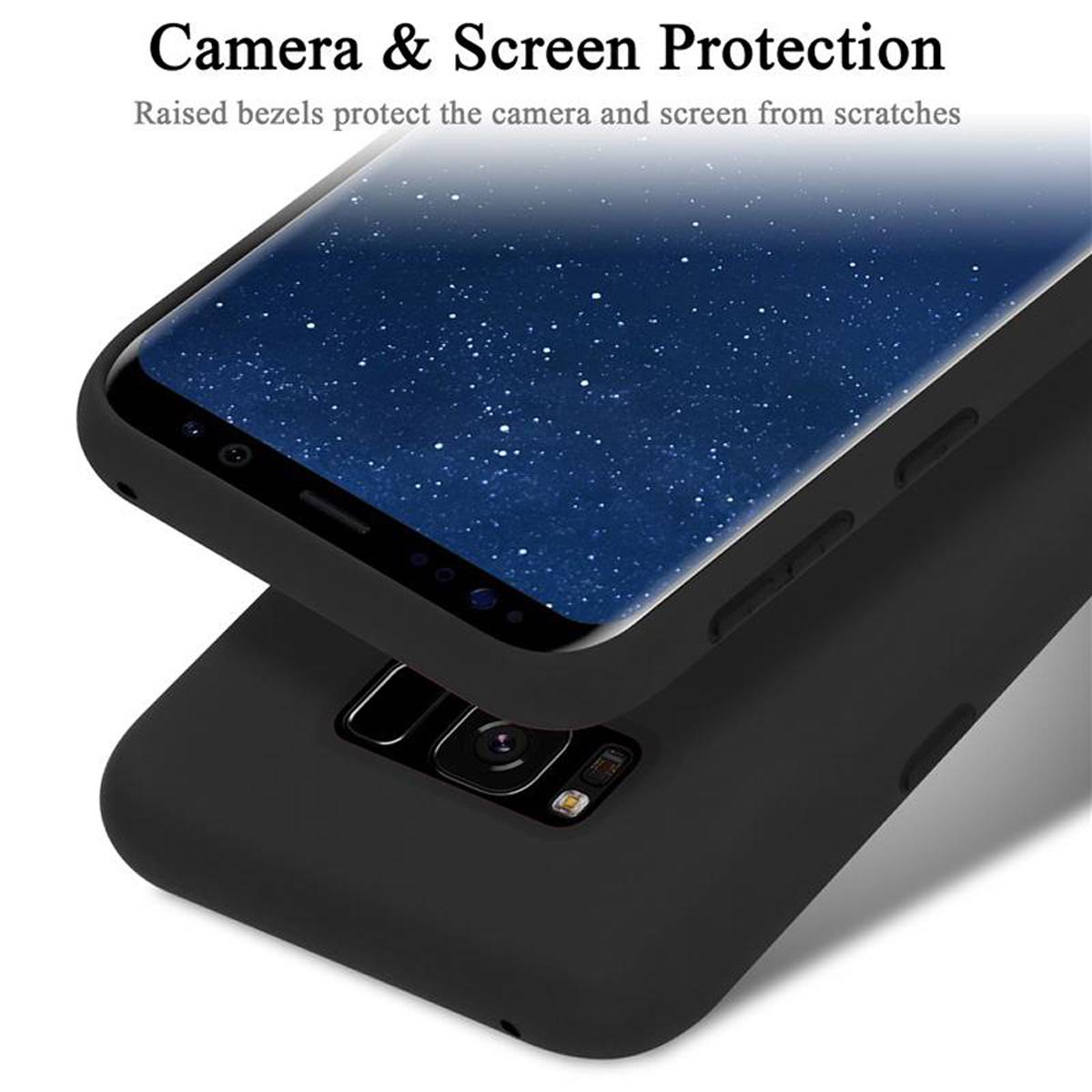 Cadorabo Schutzhülle für Samsung Galaxy S8 Hülle in Schwarz Handyhülle Case Cover TPU Etui-4