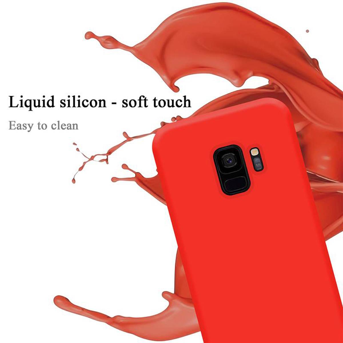 Cadorabo Schutzhülle für Samsung Galaxy S9 Hülle in Rot Handyhülle Case Cover TPU Etui-1