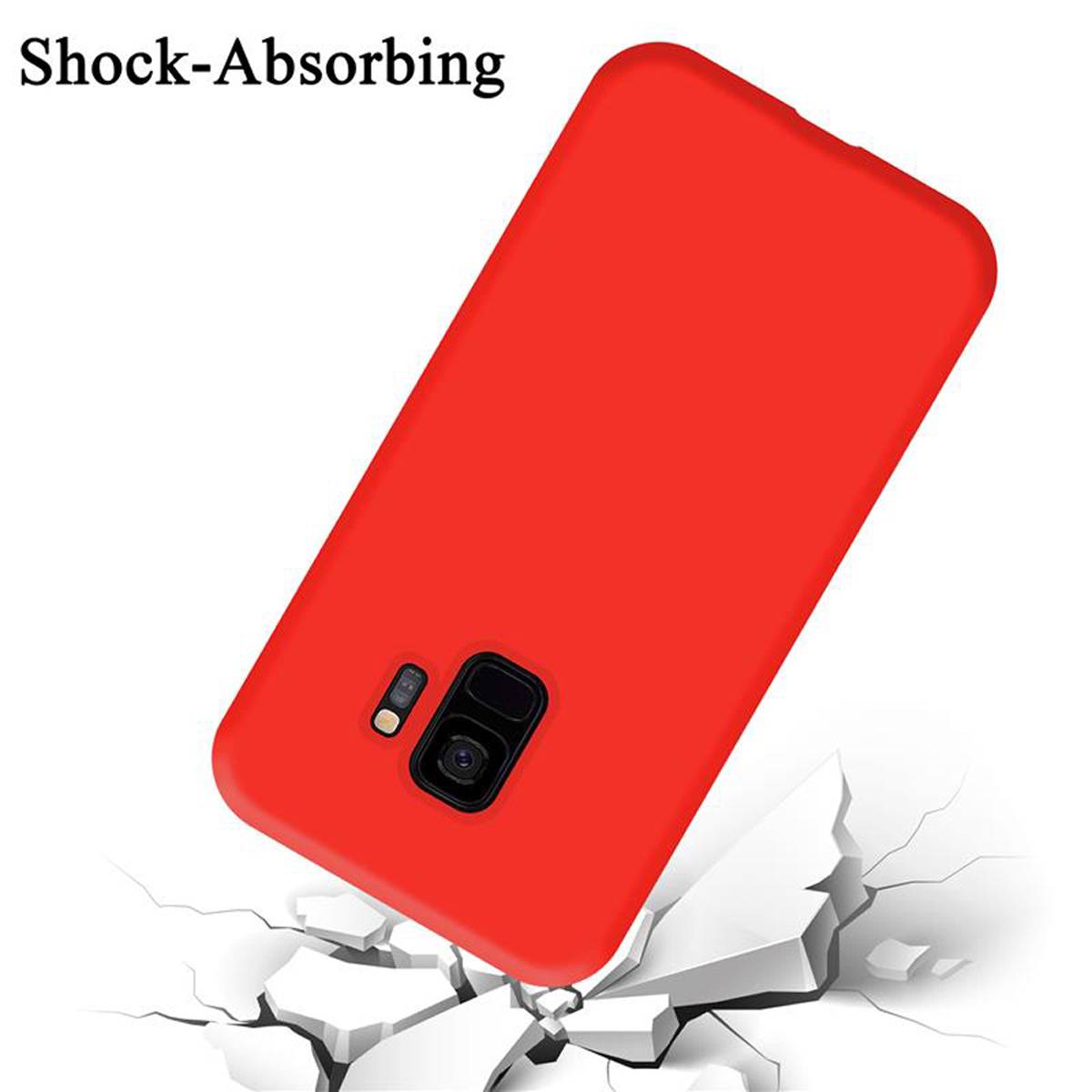Cadorabo Schutzhülle für Samsung Galaxy S9 Hülle in Rot Handyhülle Case Cover TPU Etui-2