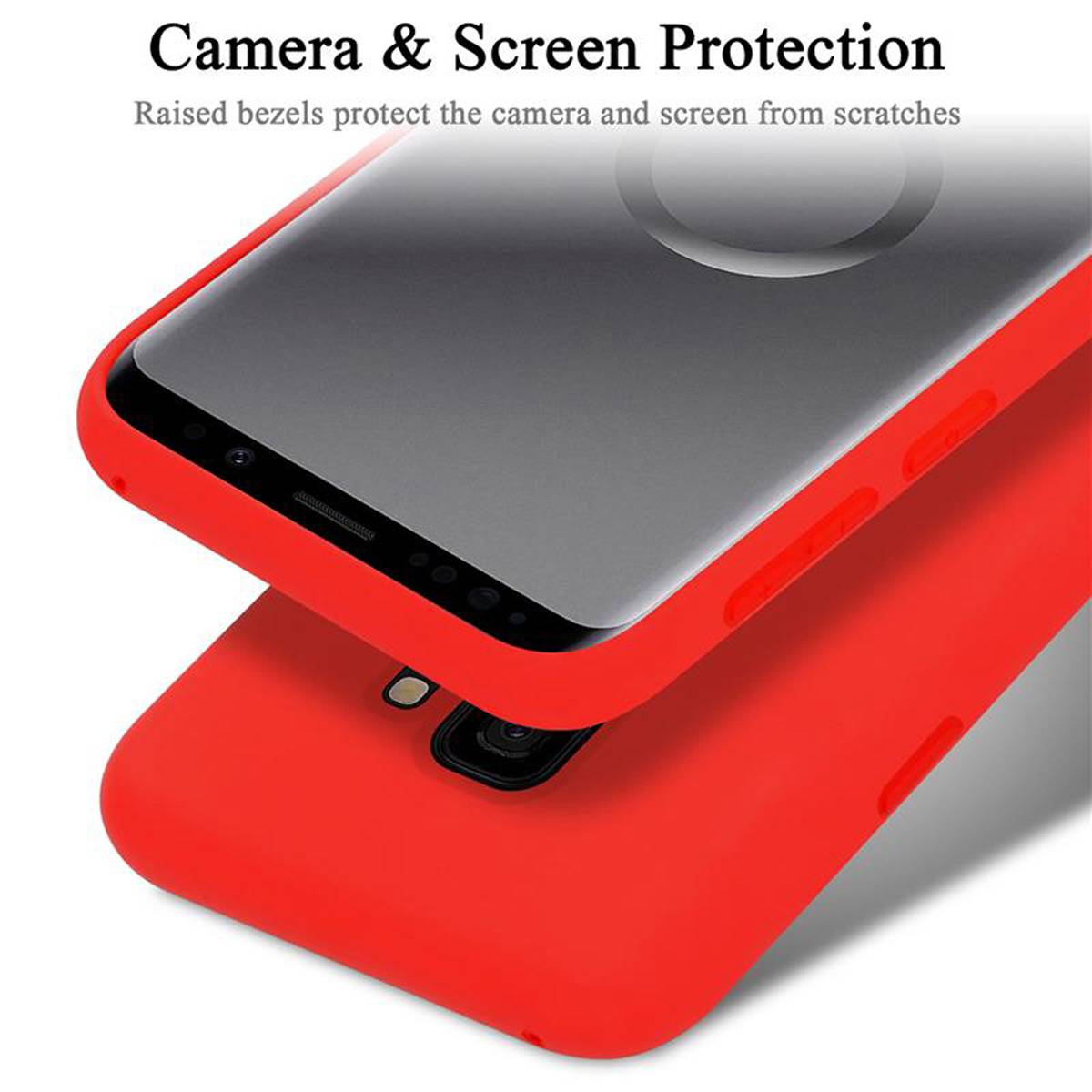 Cadorabo Schutzhülle für Samsung Galaxy S9 Hülle in Rot Handyhülle Case Cover TPU Etui-3