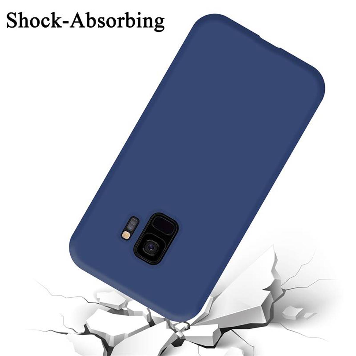 Cadorabo Schutzhülle für Samsung Galaxy S9 Hülle in Blau Handyhülle Case Cover TPU Etui-3
