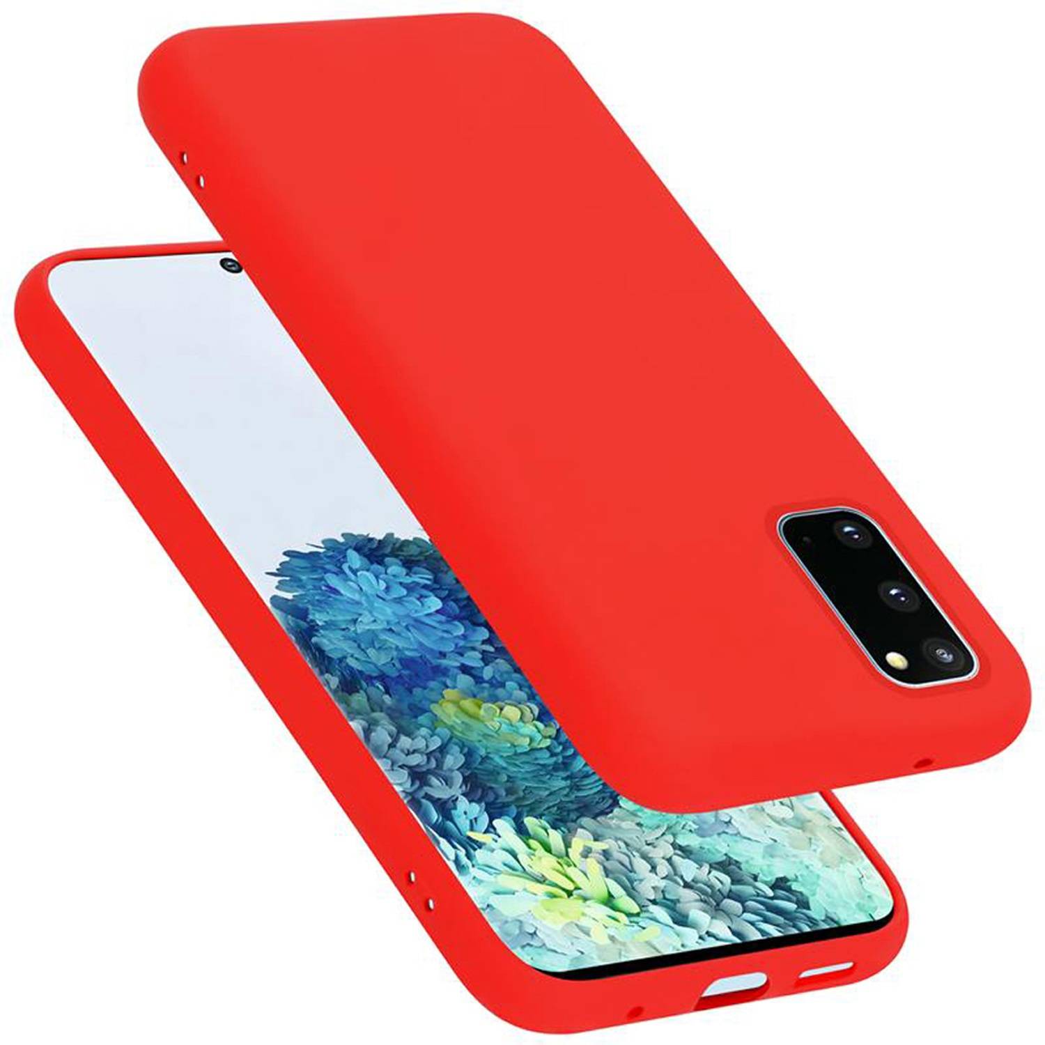Cadorabo Schutzhülle für Samsung Galaxy S20 Hülle in Rot Handyhülle Case Cover TPU Etui-0