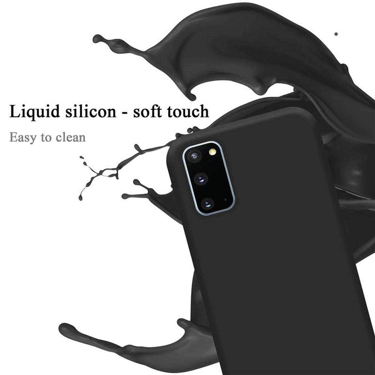 Cadorabo Schutzhülle für Samsung Galaxy S20 Hülle in Schwarz Handyhülle Case Cover TPU Etui-1