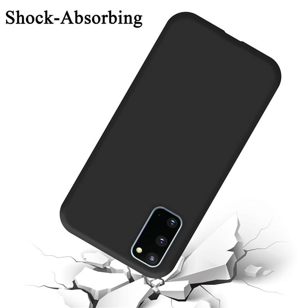 Cadorabo Schutzhülle für Samsung Galaxy S20 Hülle in Schwarz Handyhülle Case Cover TPU Etui-2