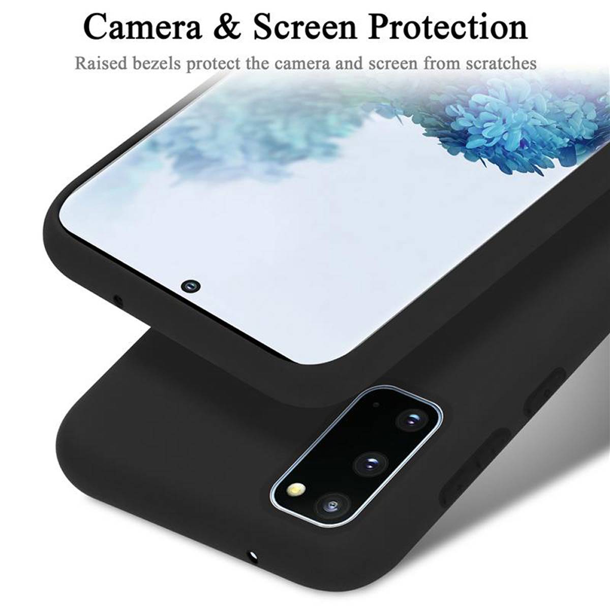 Cadorabo Schutzhülle für Samsung Galaxy S20 Hülle in Schwarz Handyhülle Case Cover TPU Etui-3