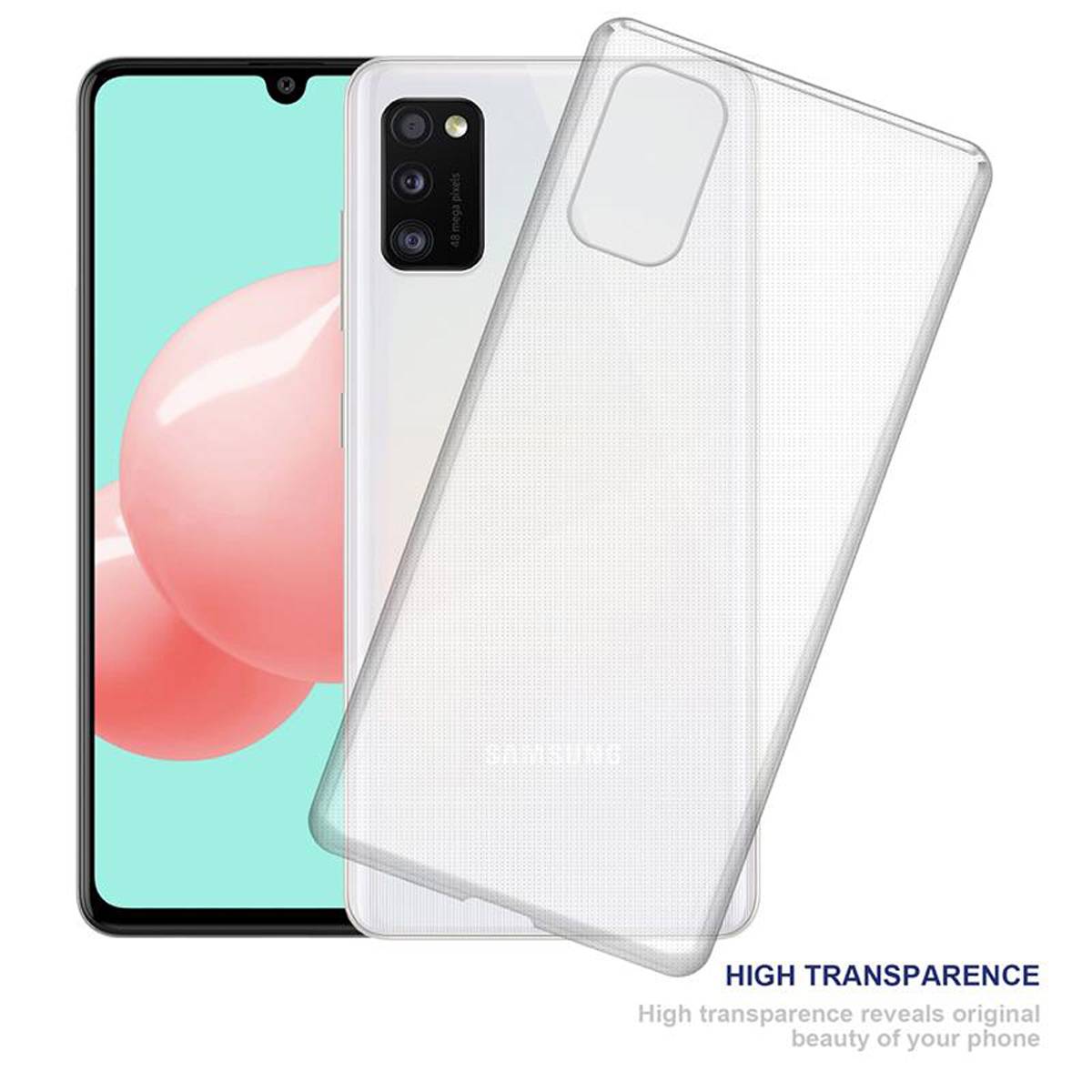 Cadorabo Hülle für Samsung Galaxy A41 Schutz Hülle in Transparent Schutzhülle TPU Silikon Cover Etui Case-1