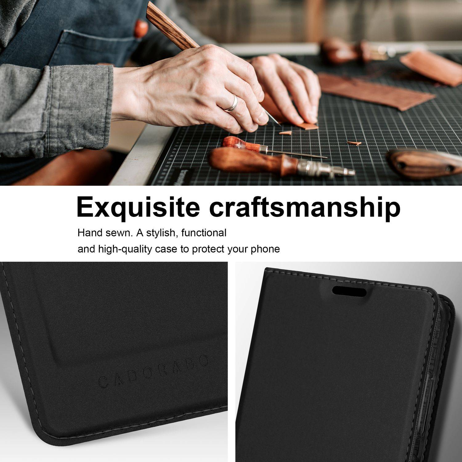 Cadorabo Handyhülle für Samsung Galaxy A21s Schutz Hülle in Schwarz Cover Etui Book Case Booklet-4