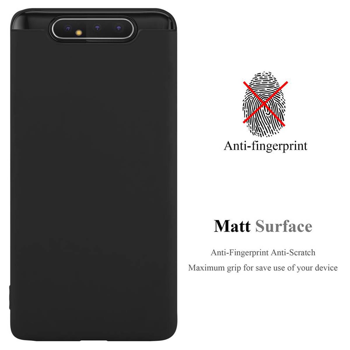 Cadorabo Hülle für Samsung Galaxy A80 / A90 4G Schutzhülle in Schwarz Handyhülle TPU Silikon Etui Case Cover-2